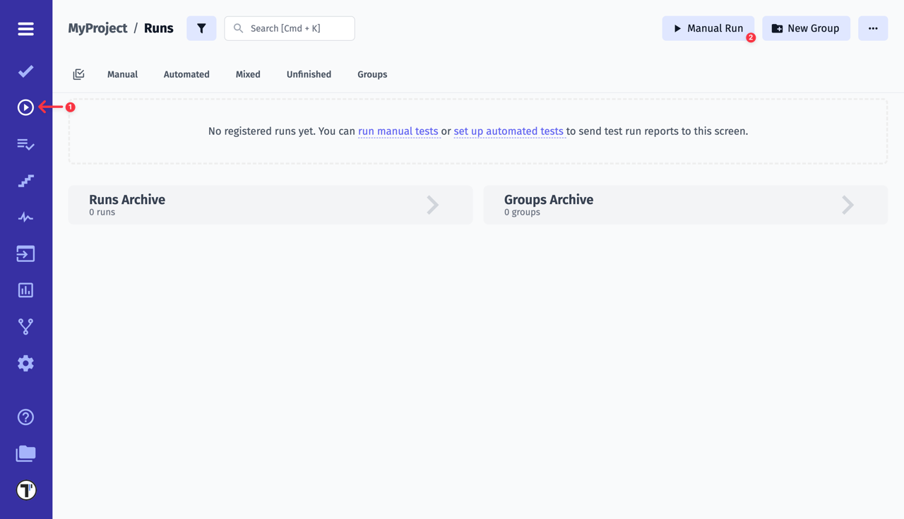 Testomat.io - Run manual tests